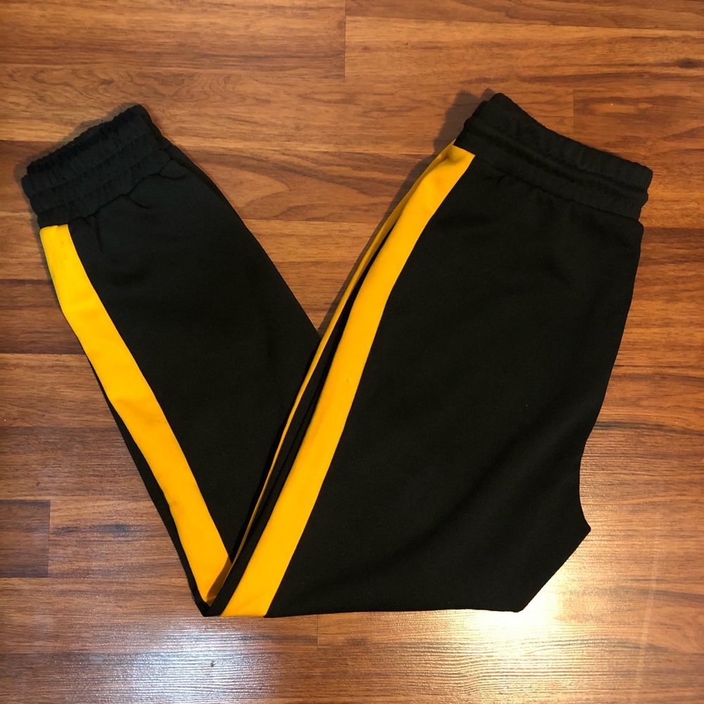 Black Joggers with Yellow Stripe✨